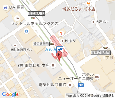 渡辺通駅路上自転車駐車場(電気ビル本館前)の地図