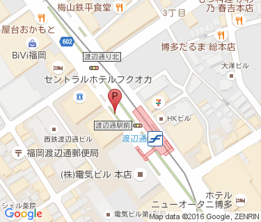 渡辺通駅路上自転車駐車場(電気ビル新館前)の地図