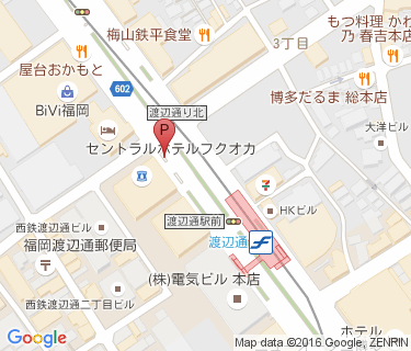 渡辺通駅路上自転車駐車場(電気ビル北館前)の地図