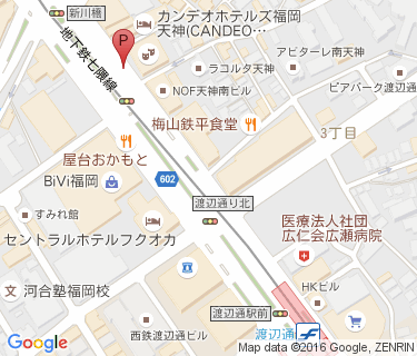 渡辺通駅路上自転車駐車場(天神渡辺通ビル前)の地図