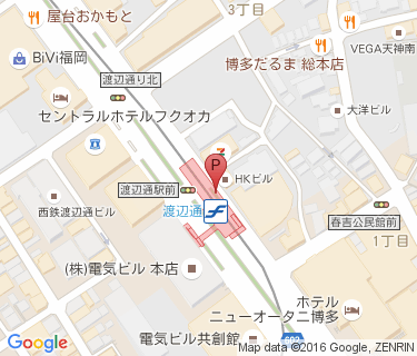 渡辺通駅路上自転車駐車場(HKビル前)の地図