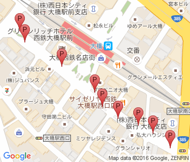 大橋駅路上自転車駐車場の地図