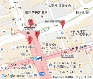 天神路上駐輪場(福岡中央郵便局付近)の地図