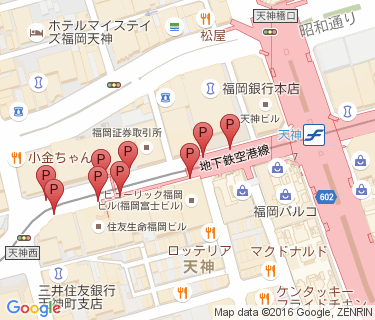 天神路上駐輪場(福岡銀行付近)の地図