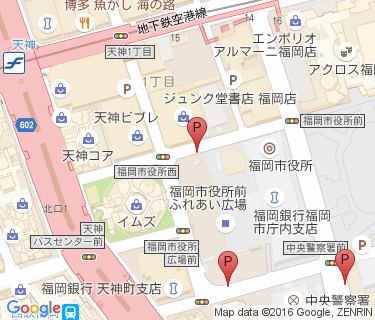 天神路上駐輪場(福岡市役所付近)の地図