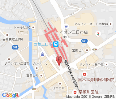 西鉄二日市駅駐輪場の地図