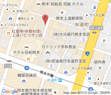 熊本市上通自転車駐車場の地図