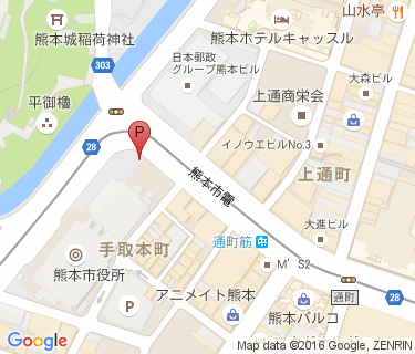 熊本市庁舎北側自転車駐車場の地図