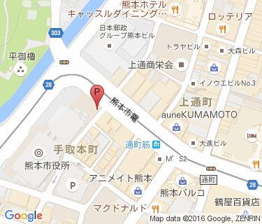 熊本市庁舎自転車駐車場の地図