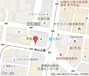 熊本市辛島公園地下自転車駐車場の地図