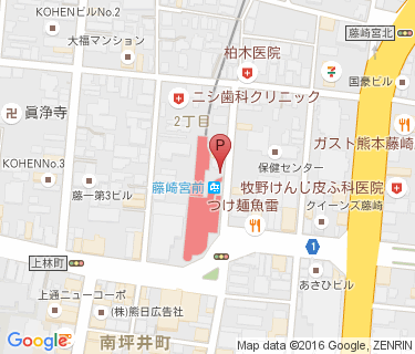 熊電藤崎宮前駅駐輪場の地図