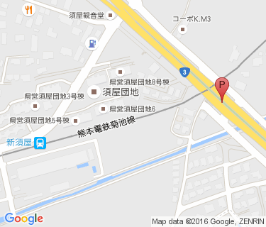 熊電新須屋駅駐輪場の地図