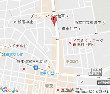熊本市健軍変電所前駐輪場の地図
