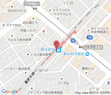 熊本市新水前寺駅西高架下自転車駐車場の地図