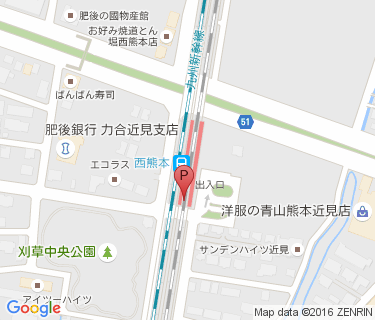 熊本市西熊本駅自転車駐車場の地図