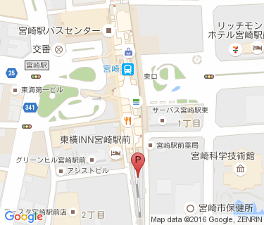 宮崎駅南自転車駐車場の地図